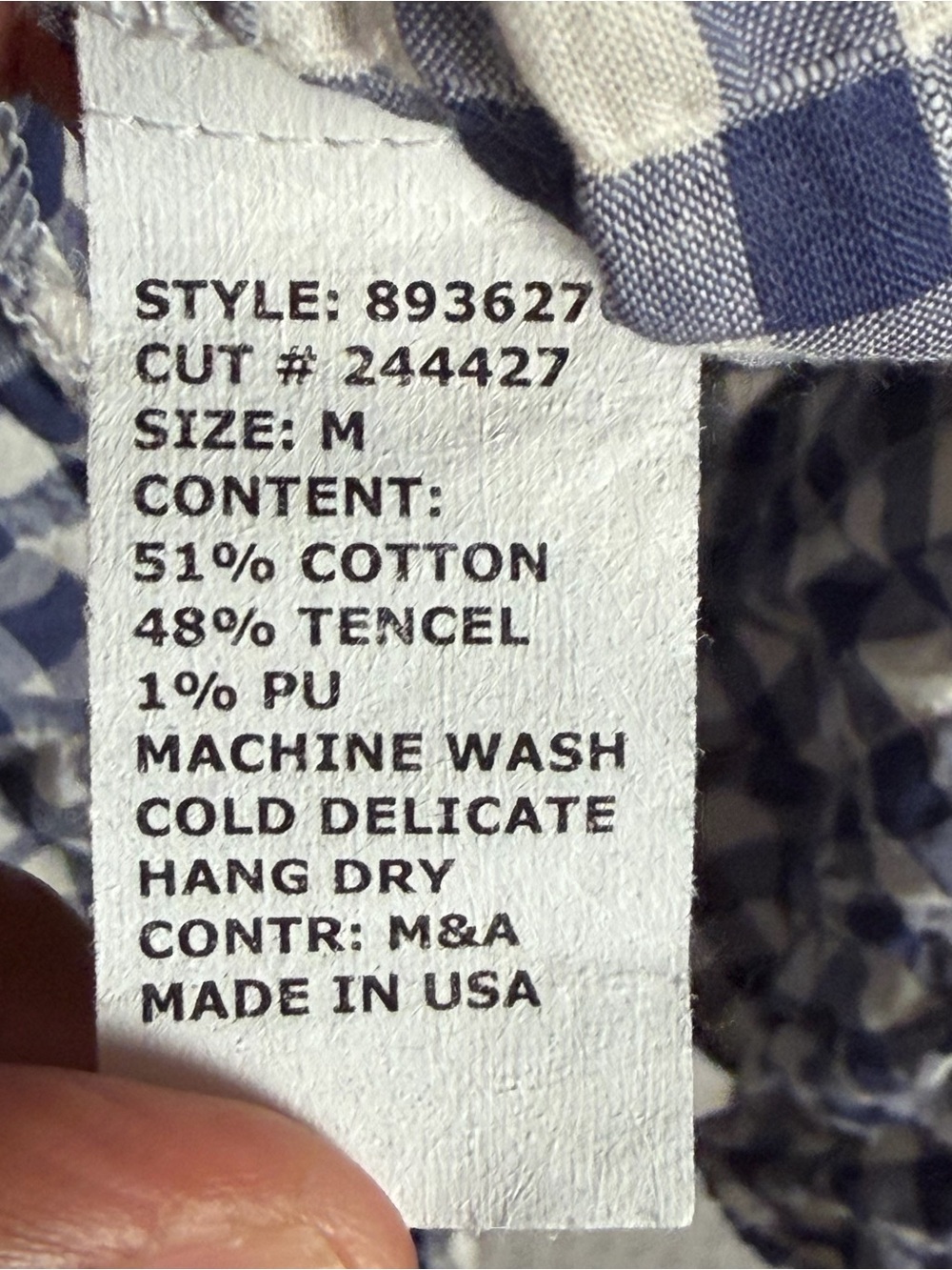 Cut Loose Womens M Blue White Gingham Crinkle Button-Up Tunic Top Lagenlook - Picture 4 of 9
